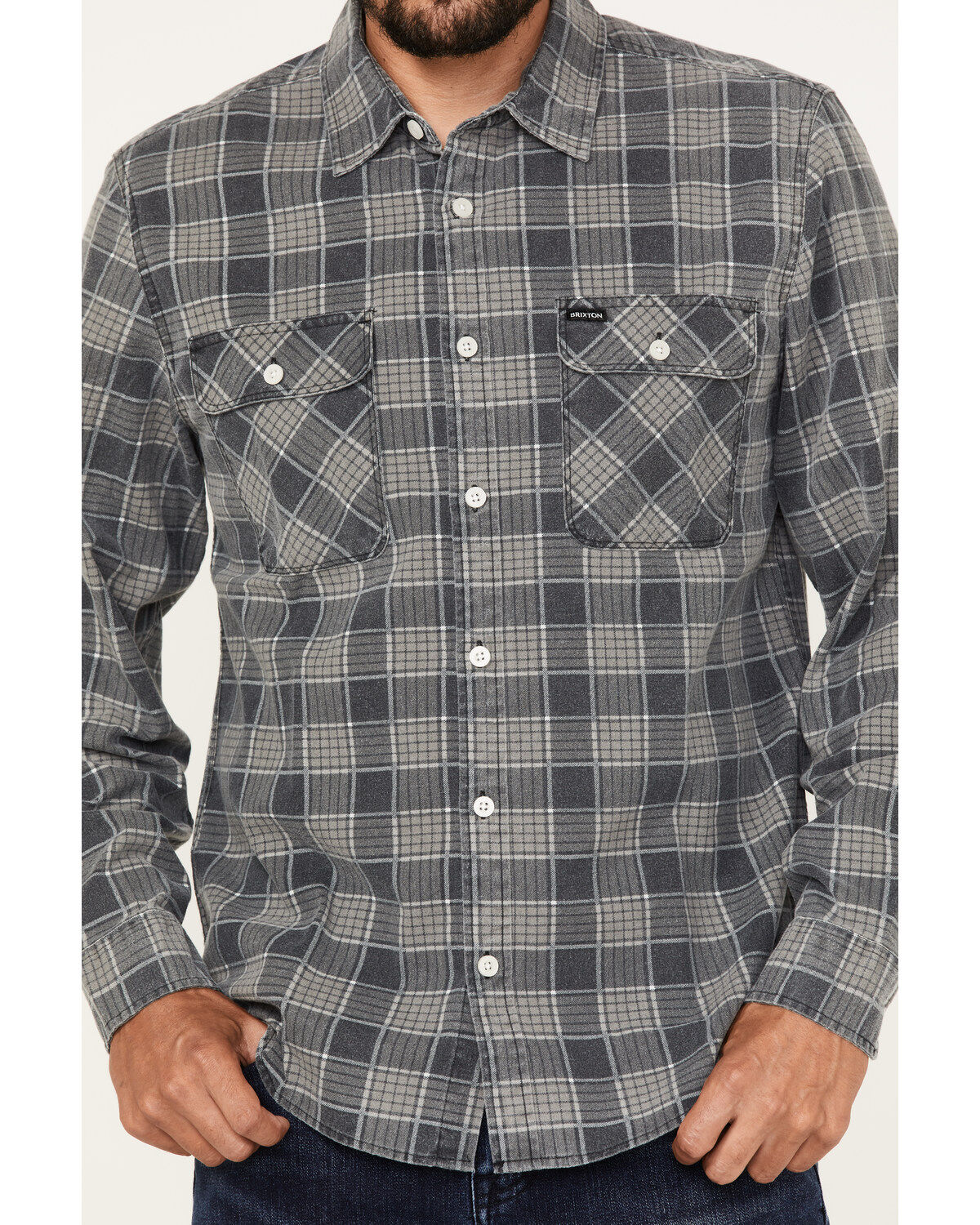 Brixton Men's Bowery Summer Weight Long Sleeve Button Down Shirt
