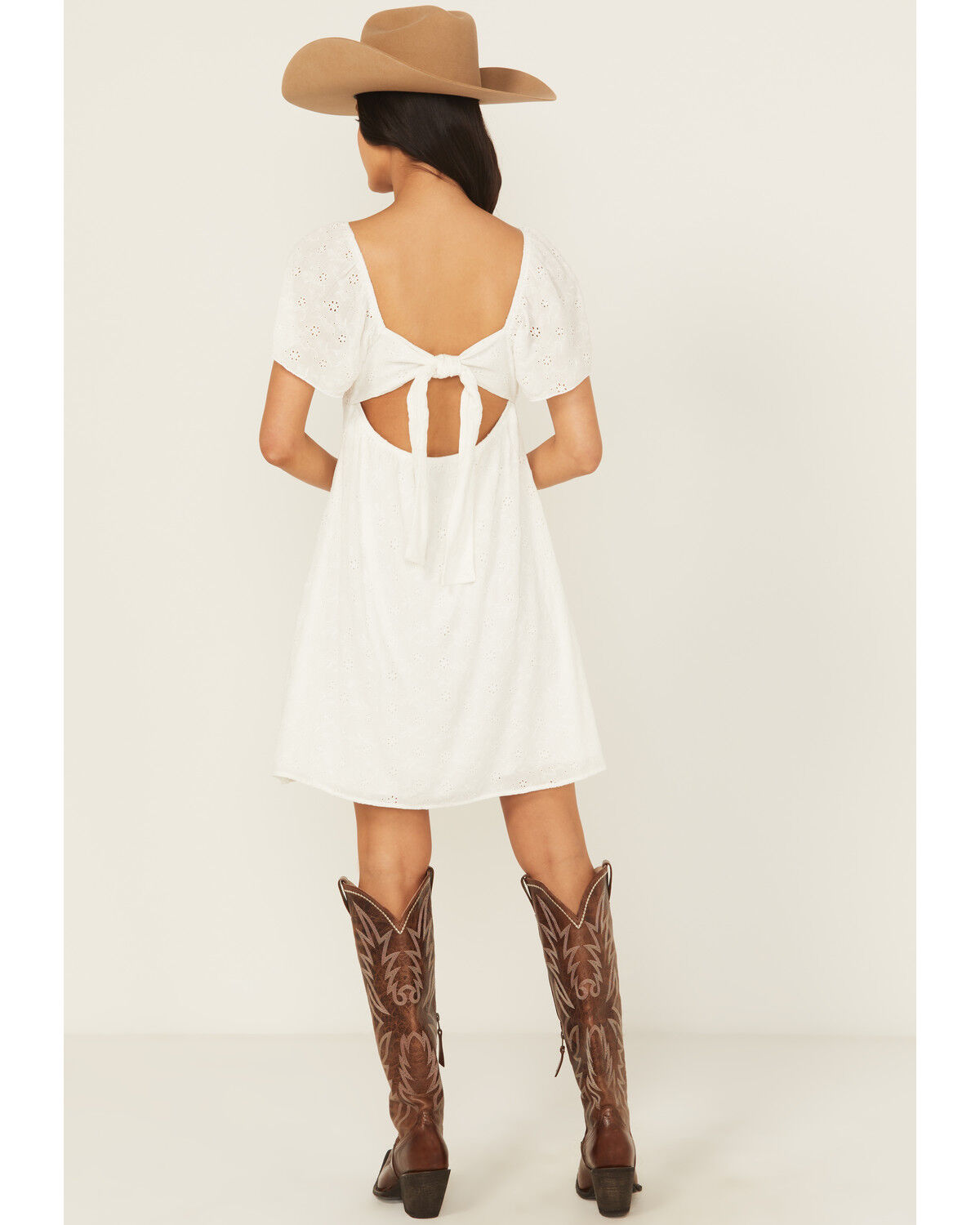 Shyanne Women's Eyelet Short Sleeve Mini Dress