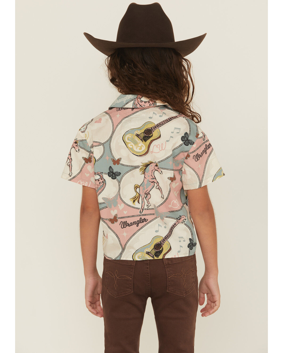 Wrangler X Lainey Wilson Girls' Wild Stallion Short Sleeve Snap Western Shirt