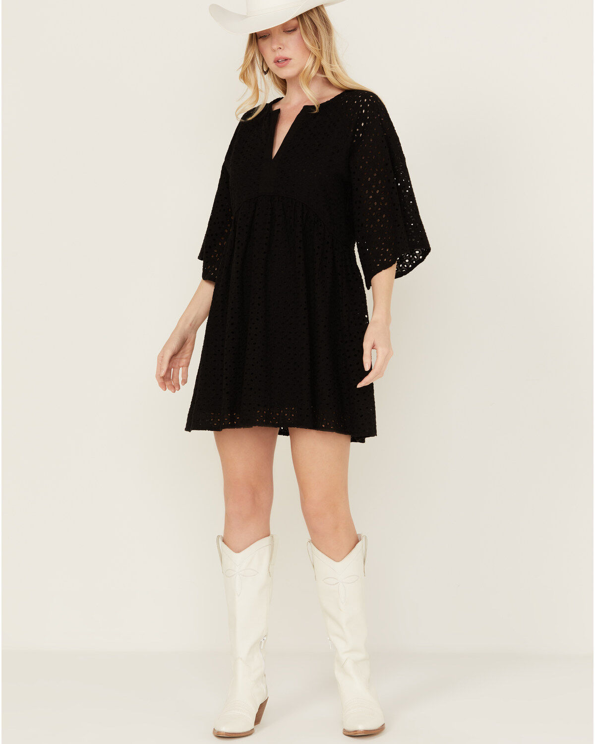 Revel Women's Eyelet Mini Dress