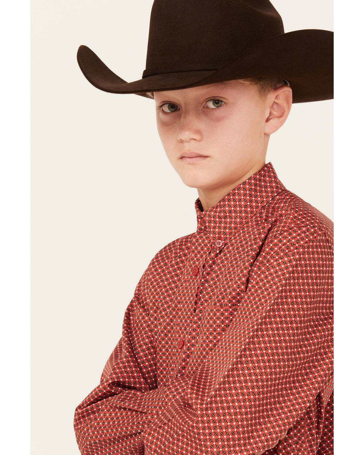 Cinch Boys' Geo Print Long Sleeve Button Down Western Shirt