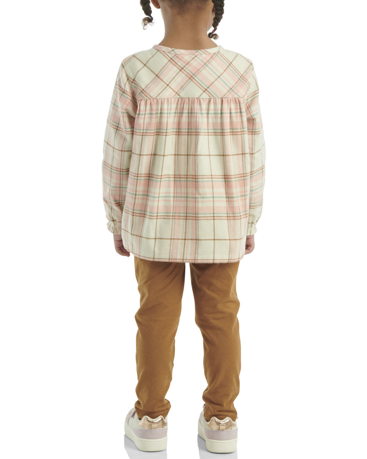 Carhartt Toddler Girls' Plaid Print Long Sleeve Button-Down Shirt And Leggings Set - 2 Piece