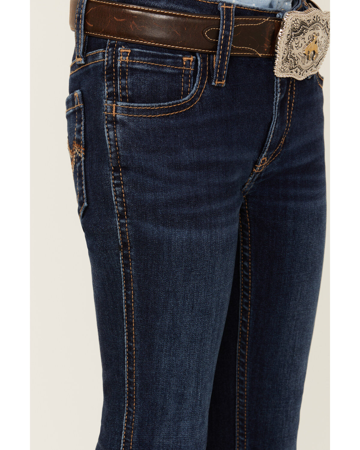 Shyanne Little Girls' Dark Wash Stretch Bootcut Riding Jeans