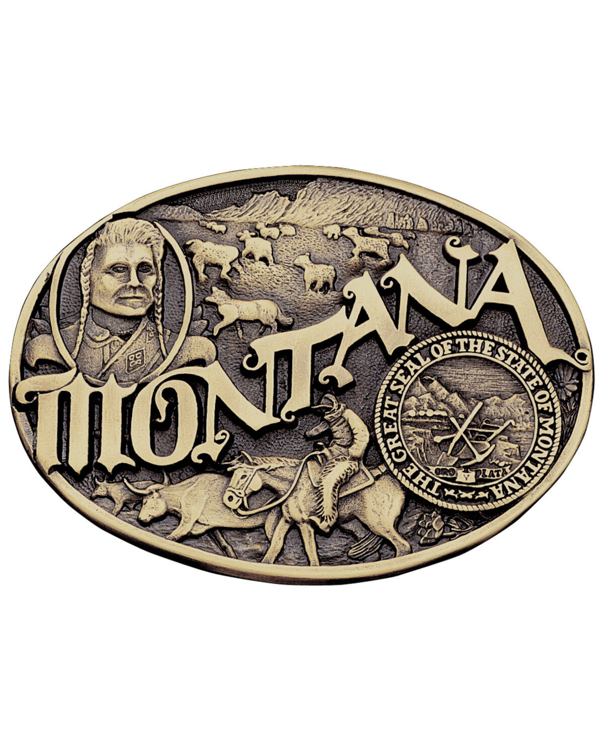 Montana Silversmiths Montana State Belt Buckle