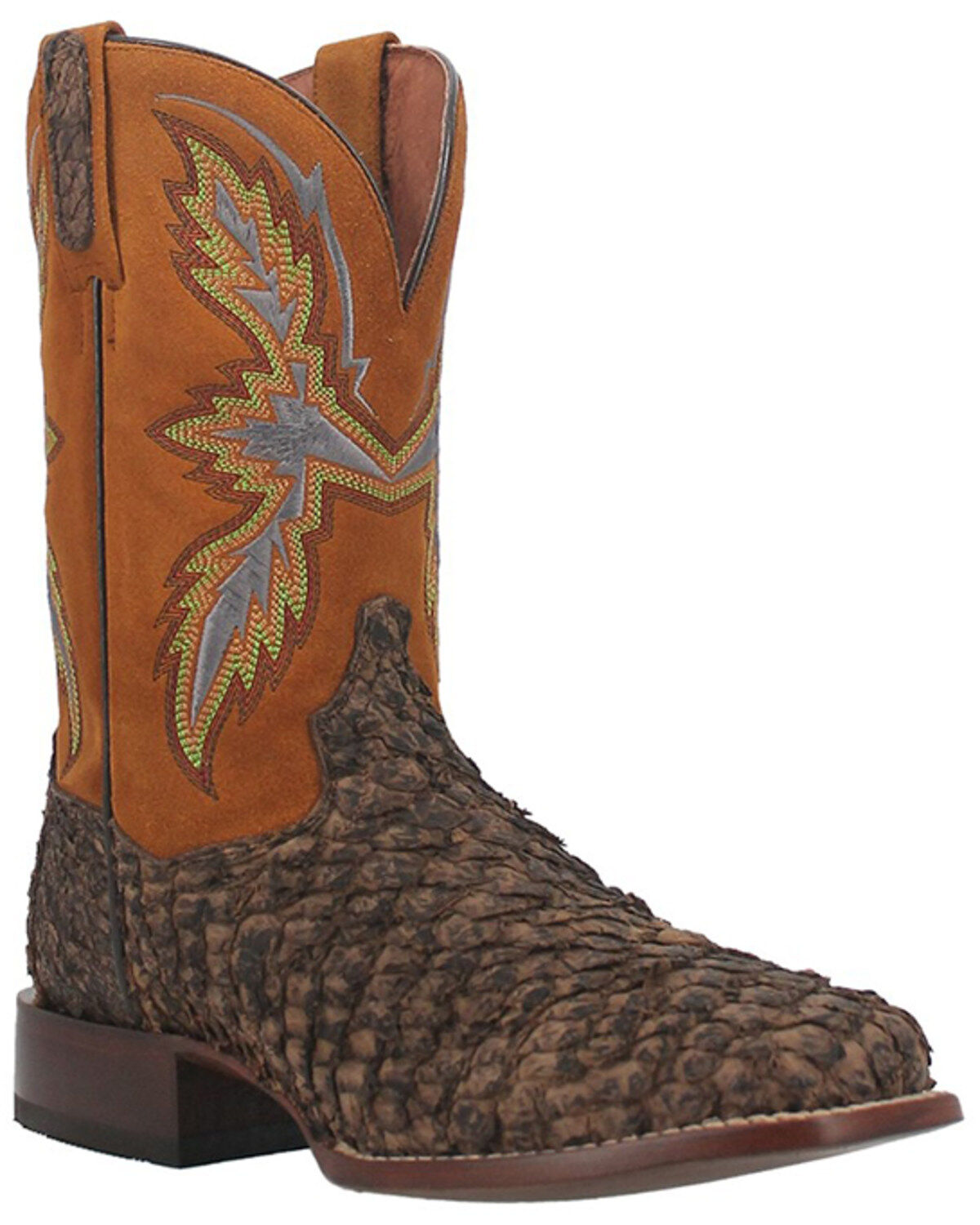 Dan Post Men's Dorsal Sea Bass Exotic Western Boots - Broad Square Toe
