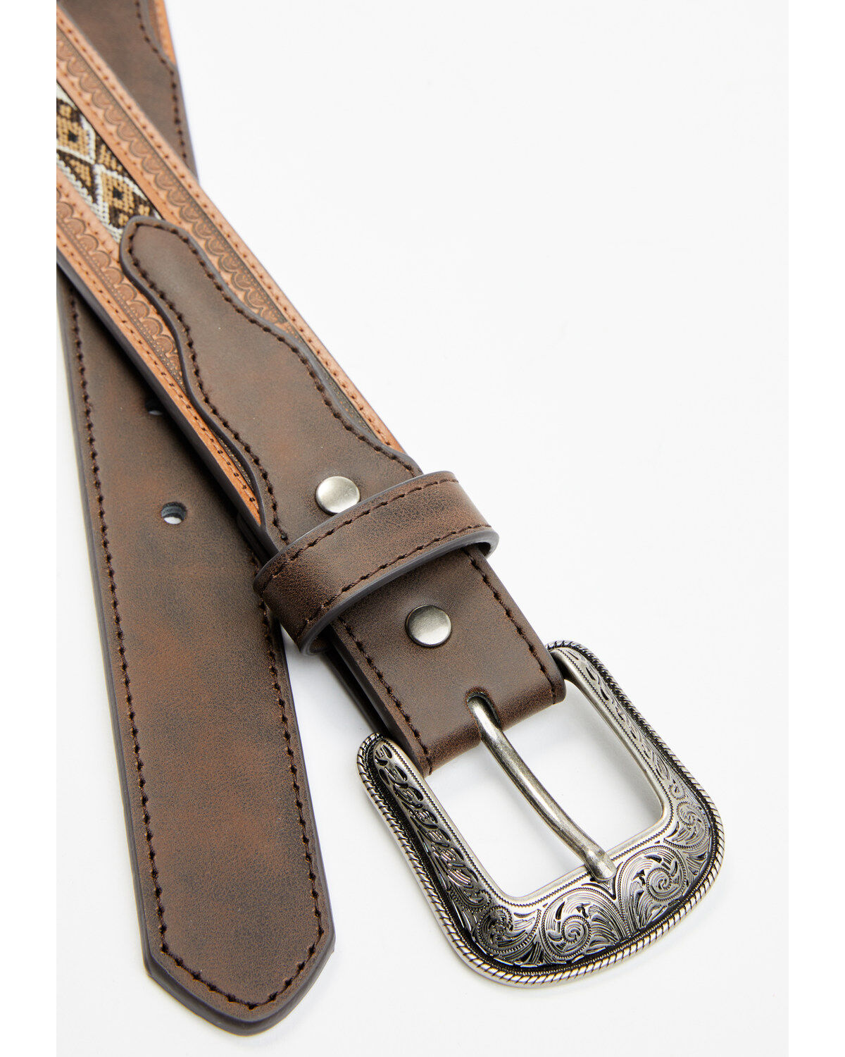 Cody James Boys' Wyatt Braided Strap 2-Toned Belt