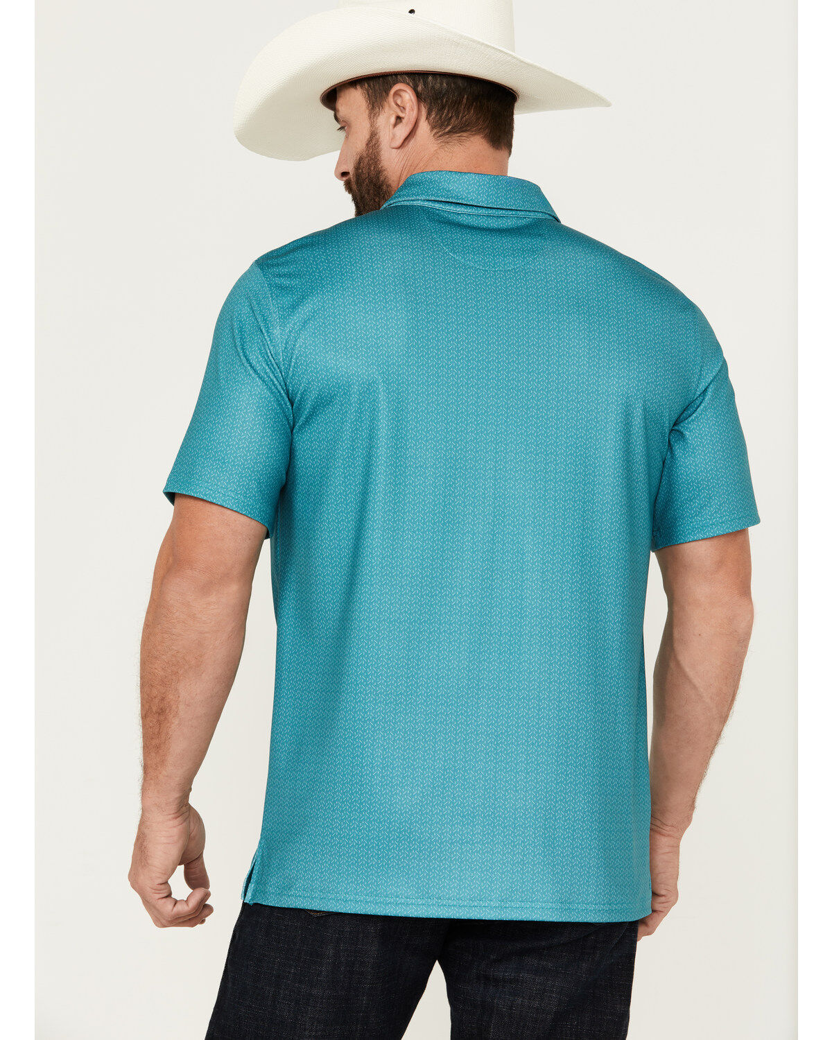 Panhandle Men's Ditsy Dot Print Short Sleeve Performance Polo Shirt