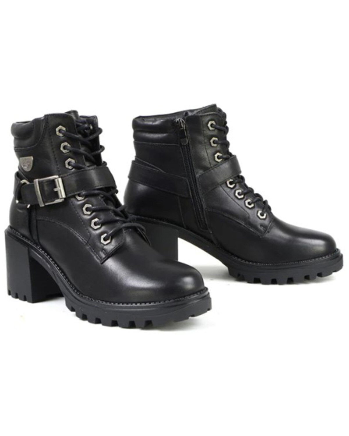 Milwaukee Leather Women's 8" Lace-To-Toe Motorcycle Boots - Round Toe