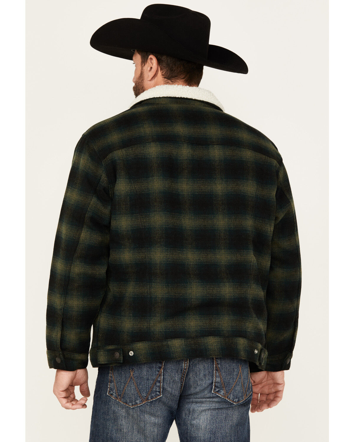 Levi's Men's Plaid Print Relaxed Sherpa Trucker Jacket