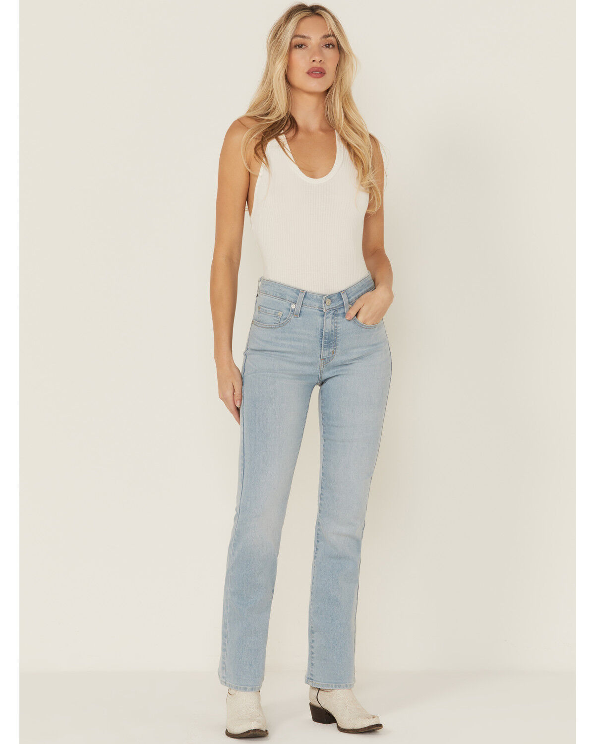 Levi's Women's 725 Eternal High Rise Light Wash Bootcut Stretch Denim Jeans