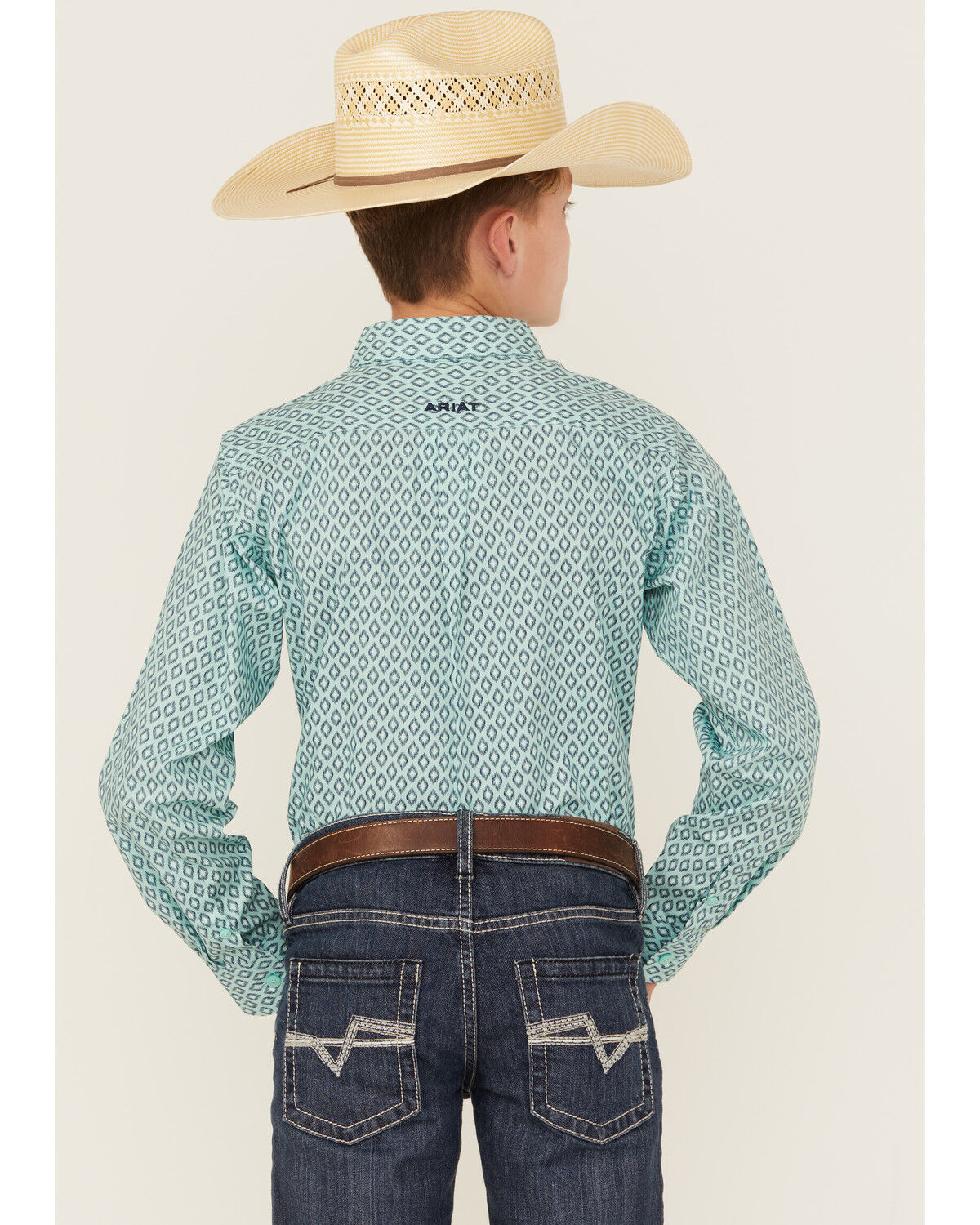 Ariat Boys' Geo Print Long Sleeve Button-Down Western Shirt