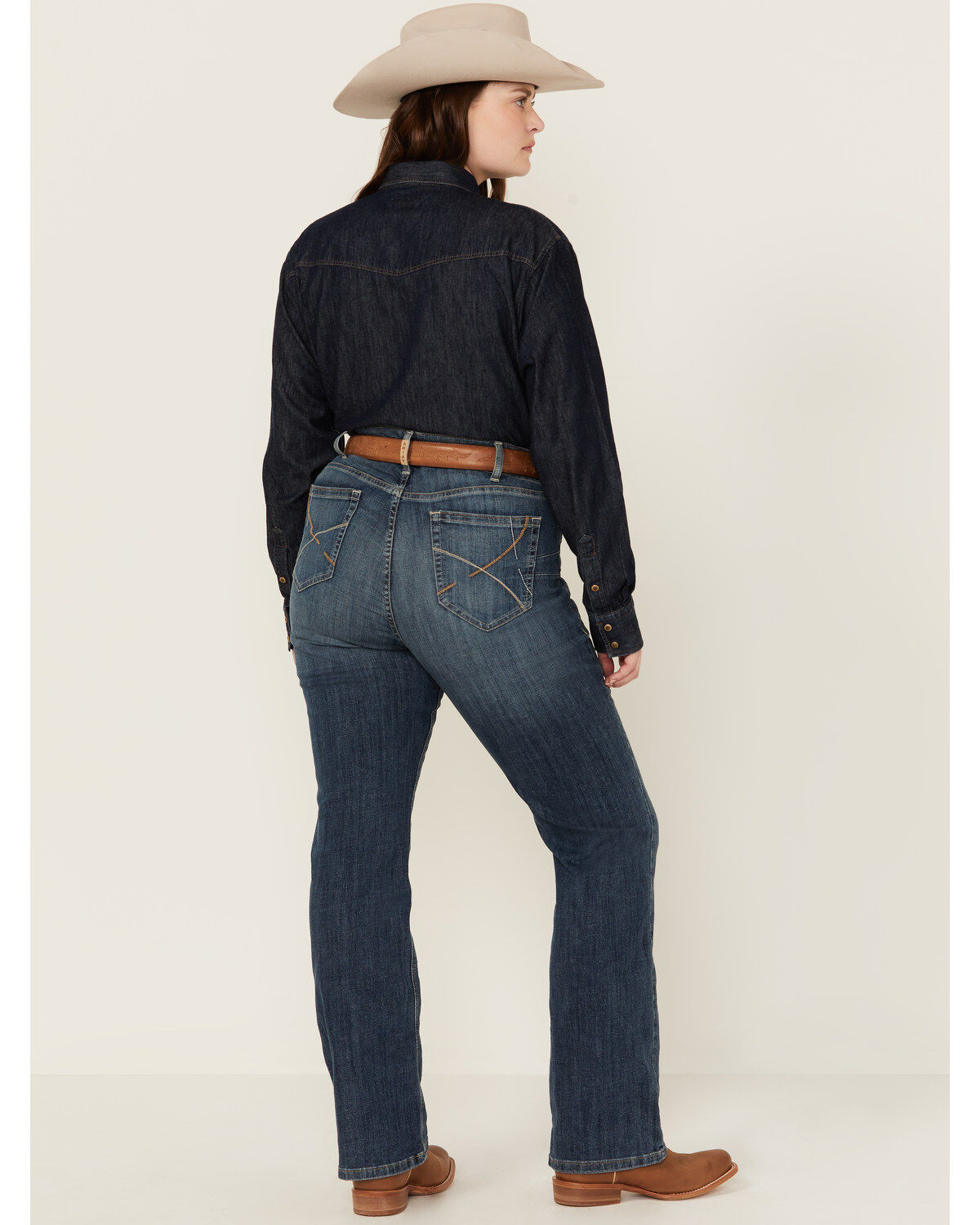 Ariat Women's R.E.A.L. Dark Wash Ella Bootcut Denim Jeans - Plus