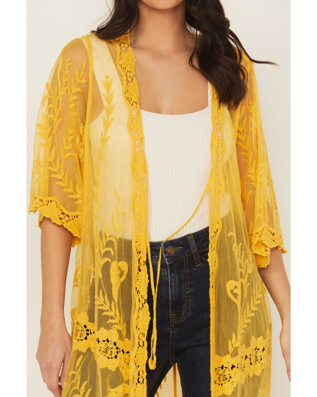 Shyanne Women's Embroidered Mesh Kimono