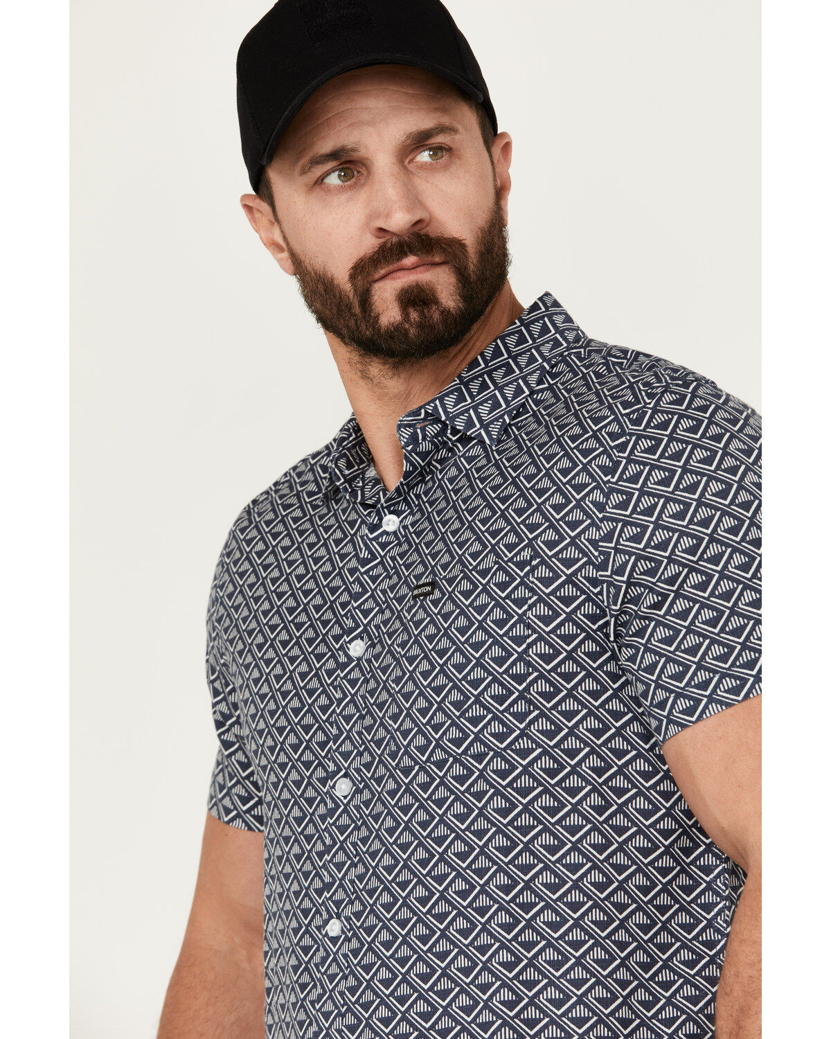 Brixton Men's Charter Tile Short Sleeve Button-Down Stretch Shirt