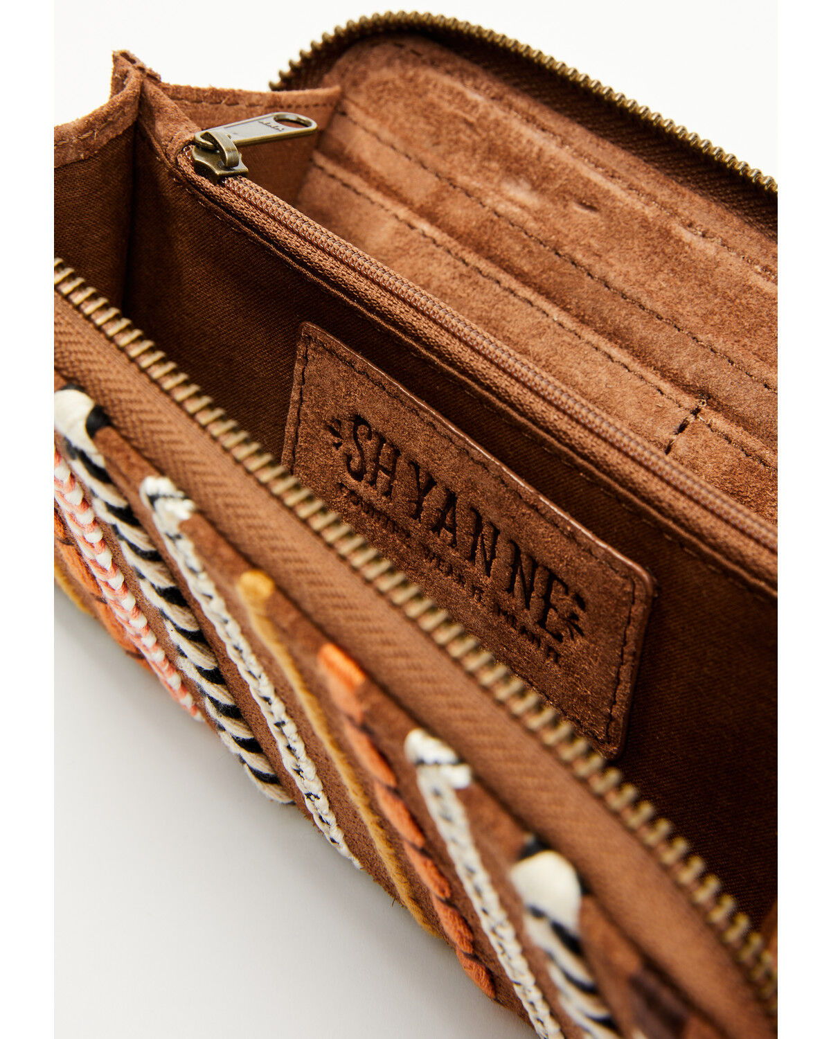 Shyanne Women's Wysteria Suede Woven Striped Wristlet Wallet