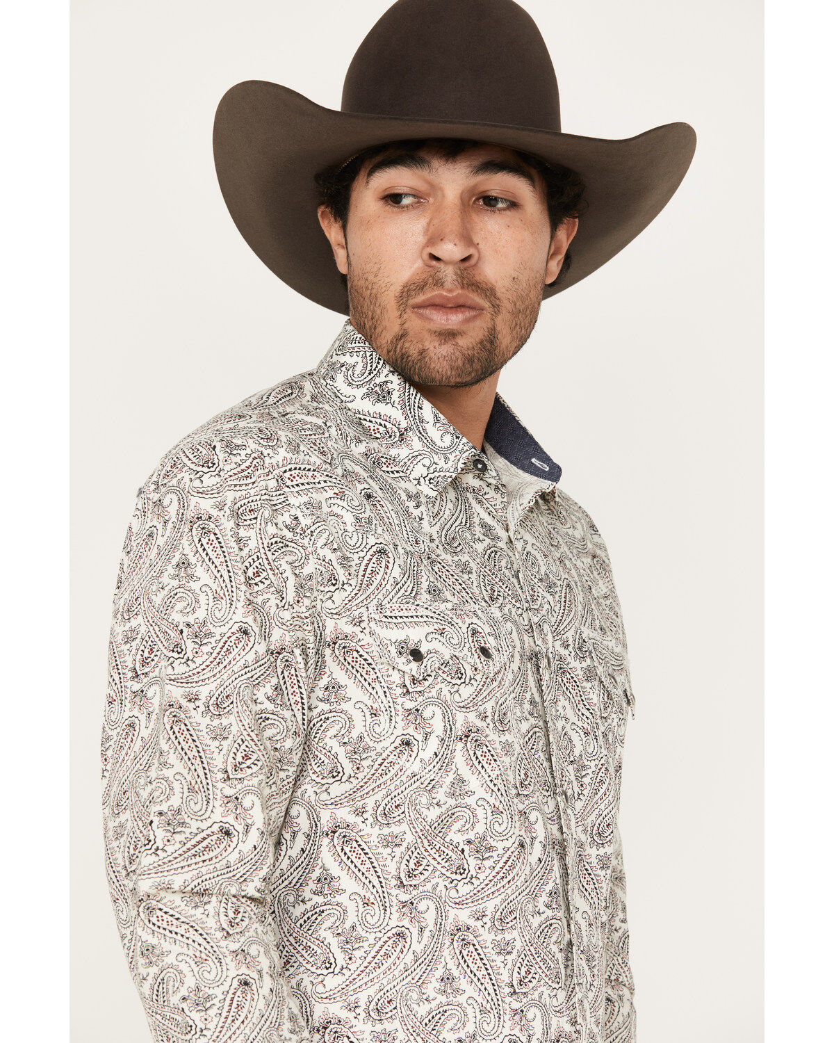 Moonshine Spirit Men's Goleta Paisley Print Long Sleeve Snap Western Shirt