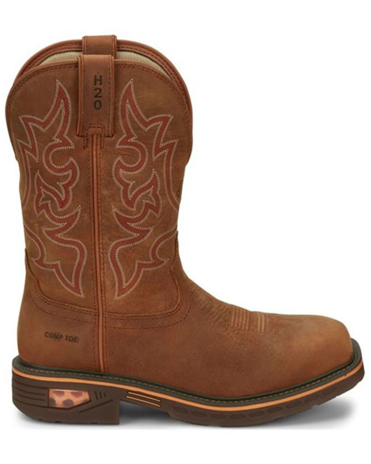 Justin Men's Resistor Russet Waterproof Western Work Boots - Nano Composite Toe