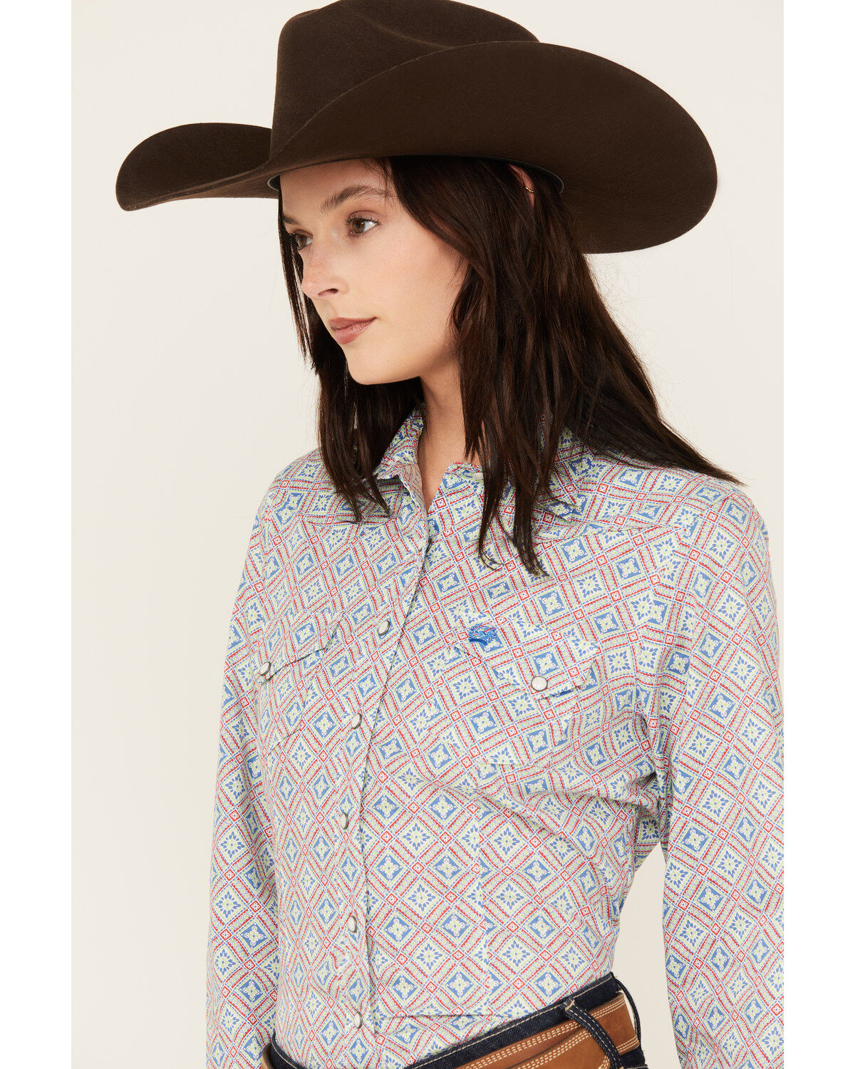 Cinch Women's Geo Print Long Sleeve Snap Western Shirt