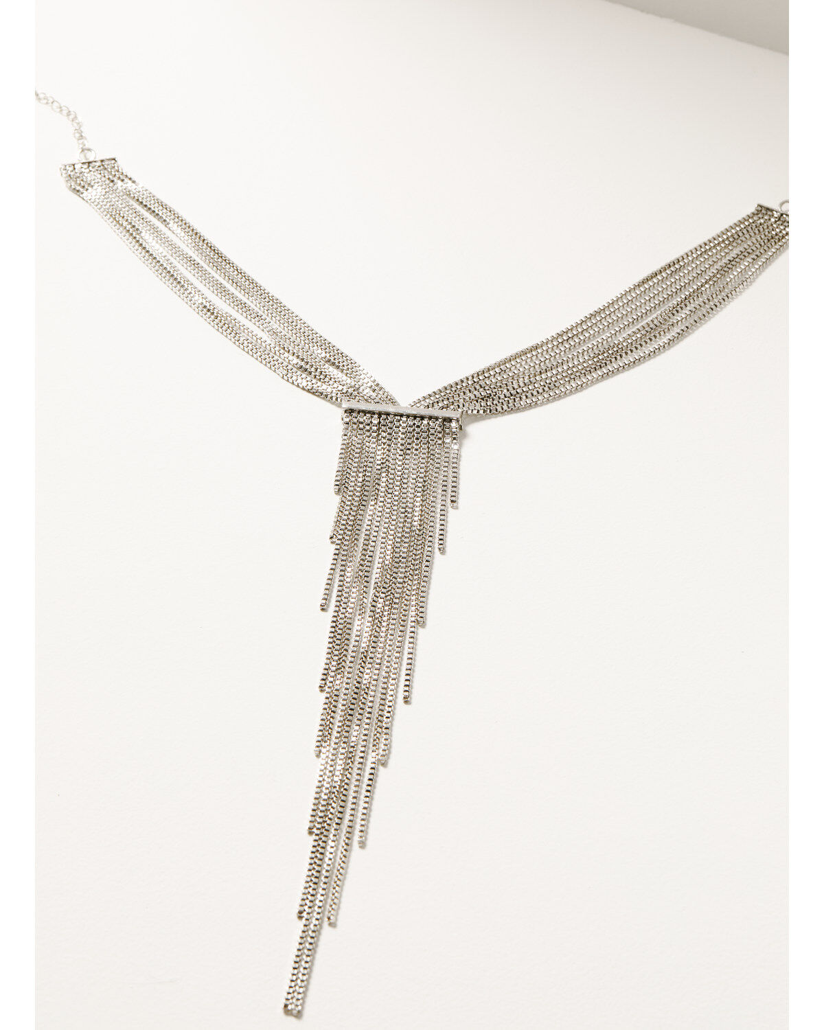 Wonderwest Women's Silver Fringe Statement Necklace