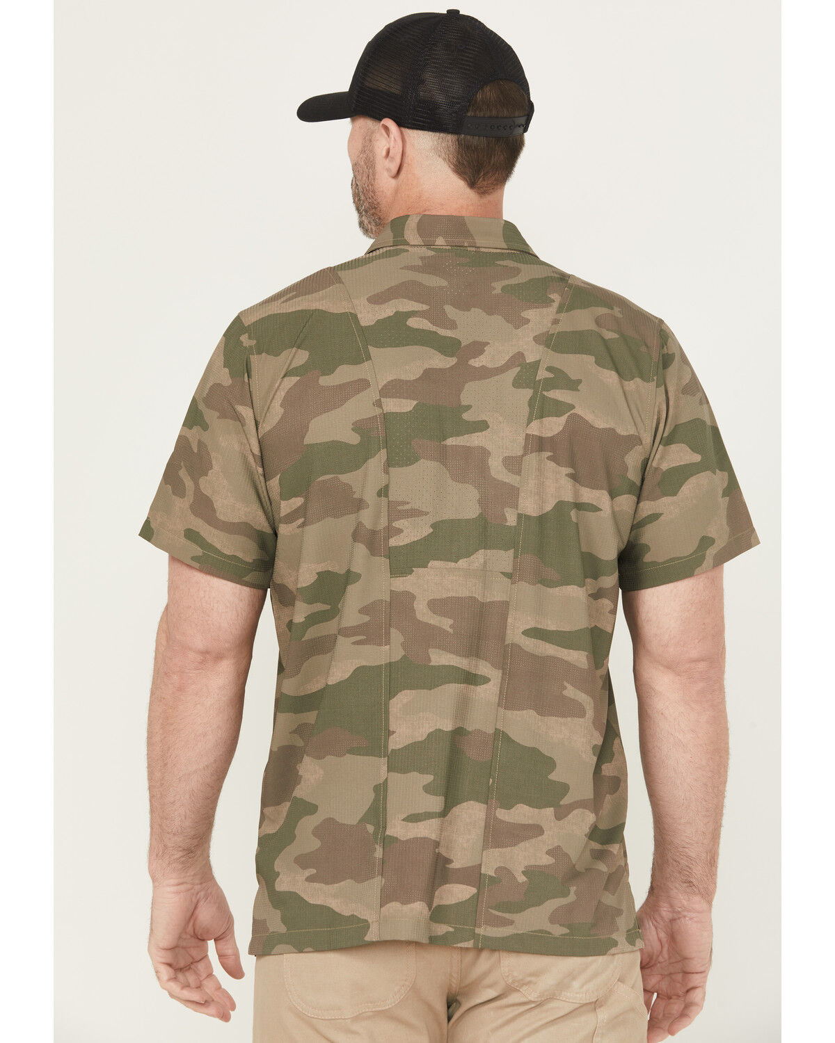 Dickies Men's Camo Print Short Sleeve Button-Down Performance Work Shirt