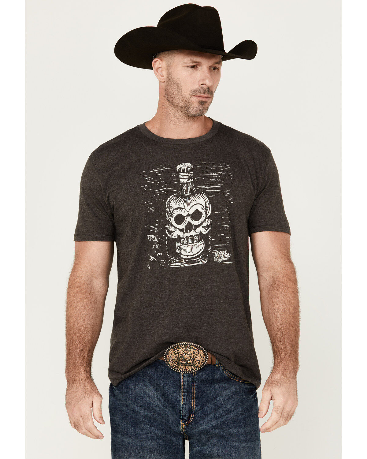 Moonshine Spirit Men's Bottle Lines Short Sleeve Graphic T-Shirt