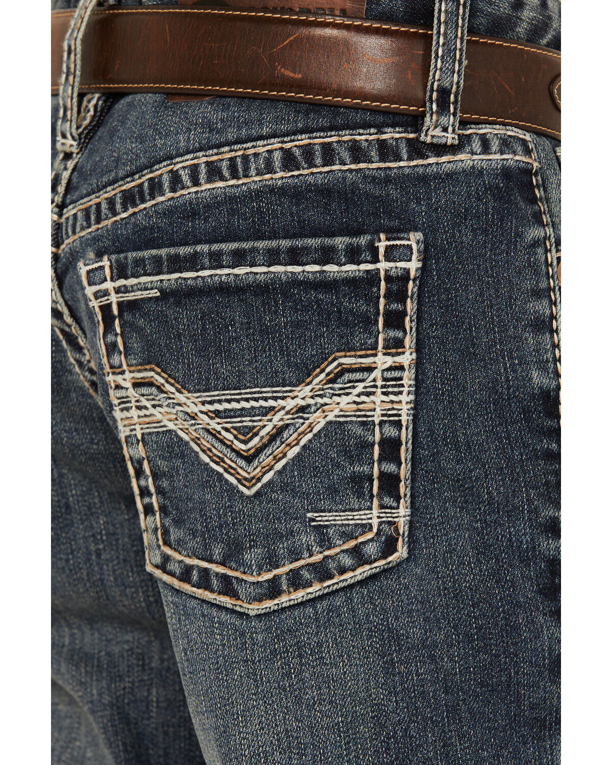 Rock & Roll Denim Boys' Medium Wash Two-Toned Stitch Bootcut Denim Jeans