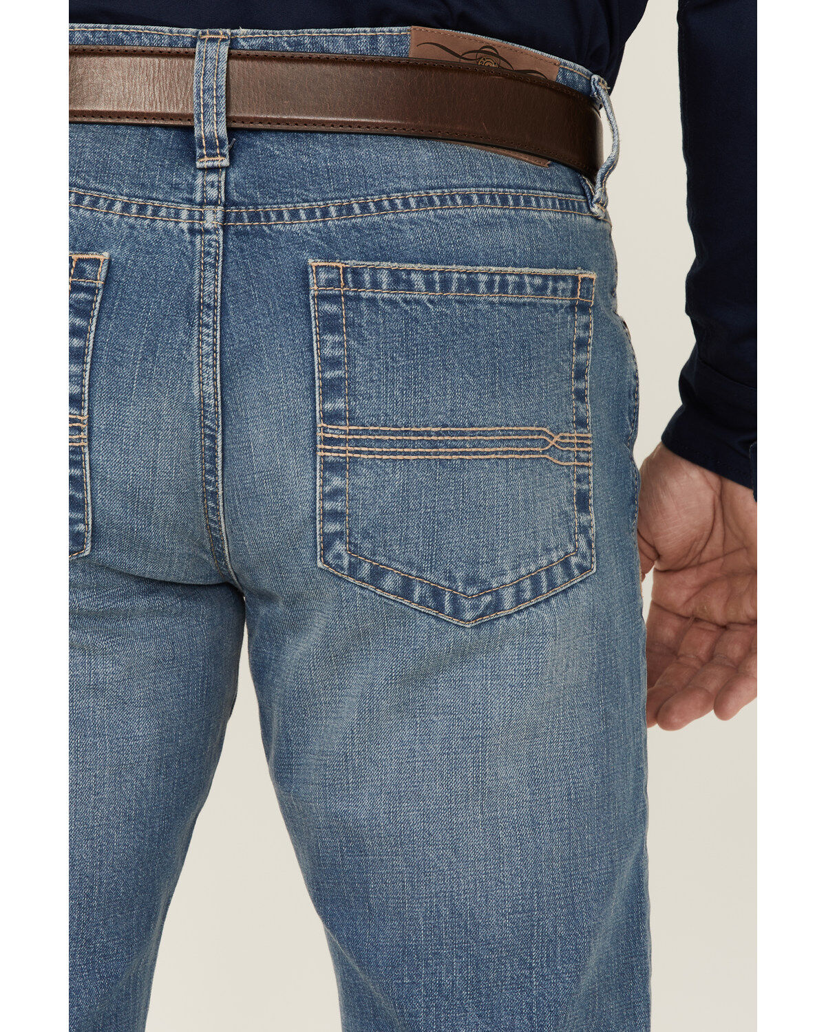 Cody James Men's Roughstock Medium Wash Slim Straight Rigid Denim Jeans