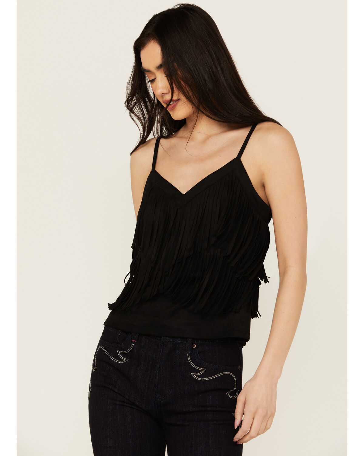 Idyllwind Women's Stafford Fringe Faux Suede Cropped Tank