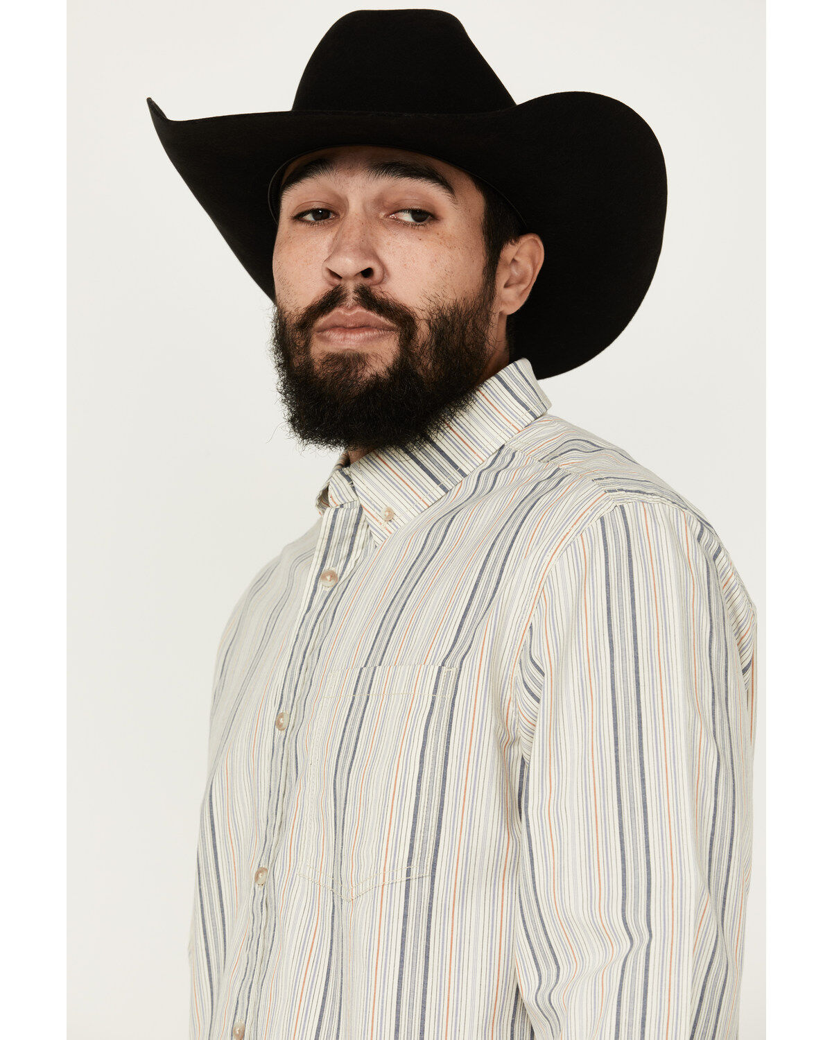 Cody James Men's Sunrise Stripe Long Sleeve Button-Down Stretch Western Shirt