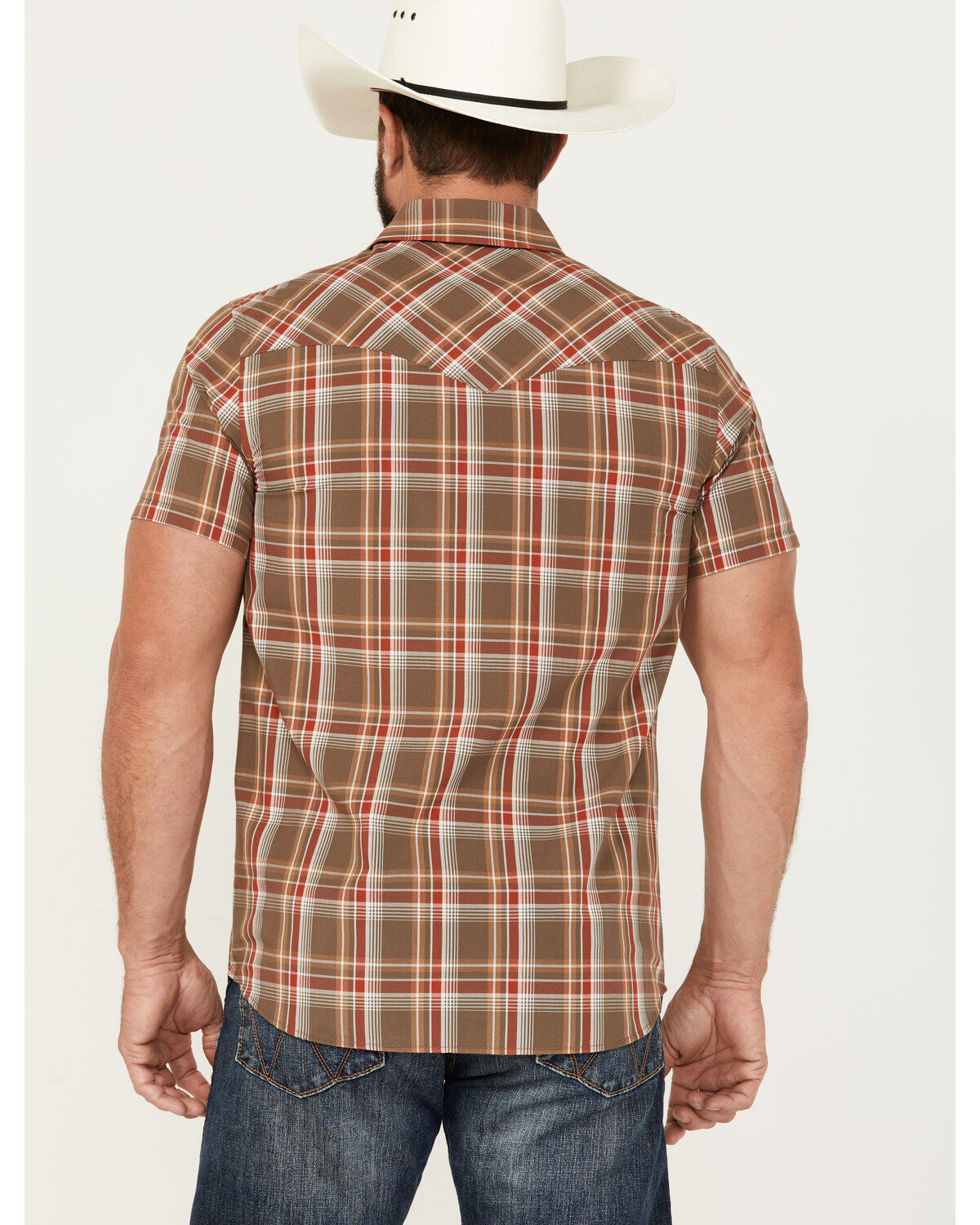 Pendleton Men's Frontier Plaid Print Short Sleeve Pearl Snap Western Shirt