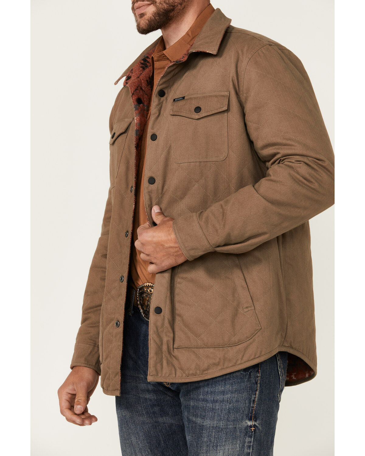 Rock & Roll Denim Reversible Southwestern Print Shacket