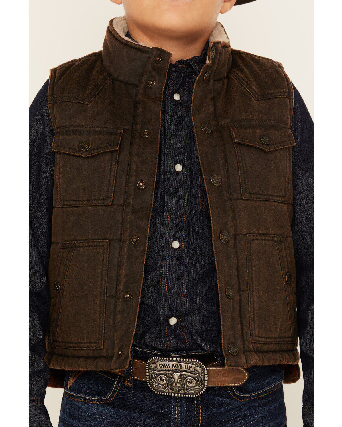 Cody James Boys' Slick Oil Skin Vest