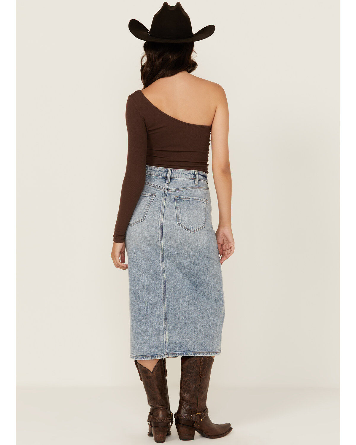 Cello Women's Medium Wash Midi Skirt