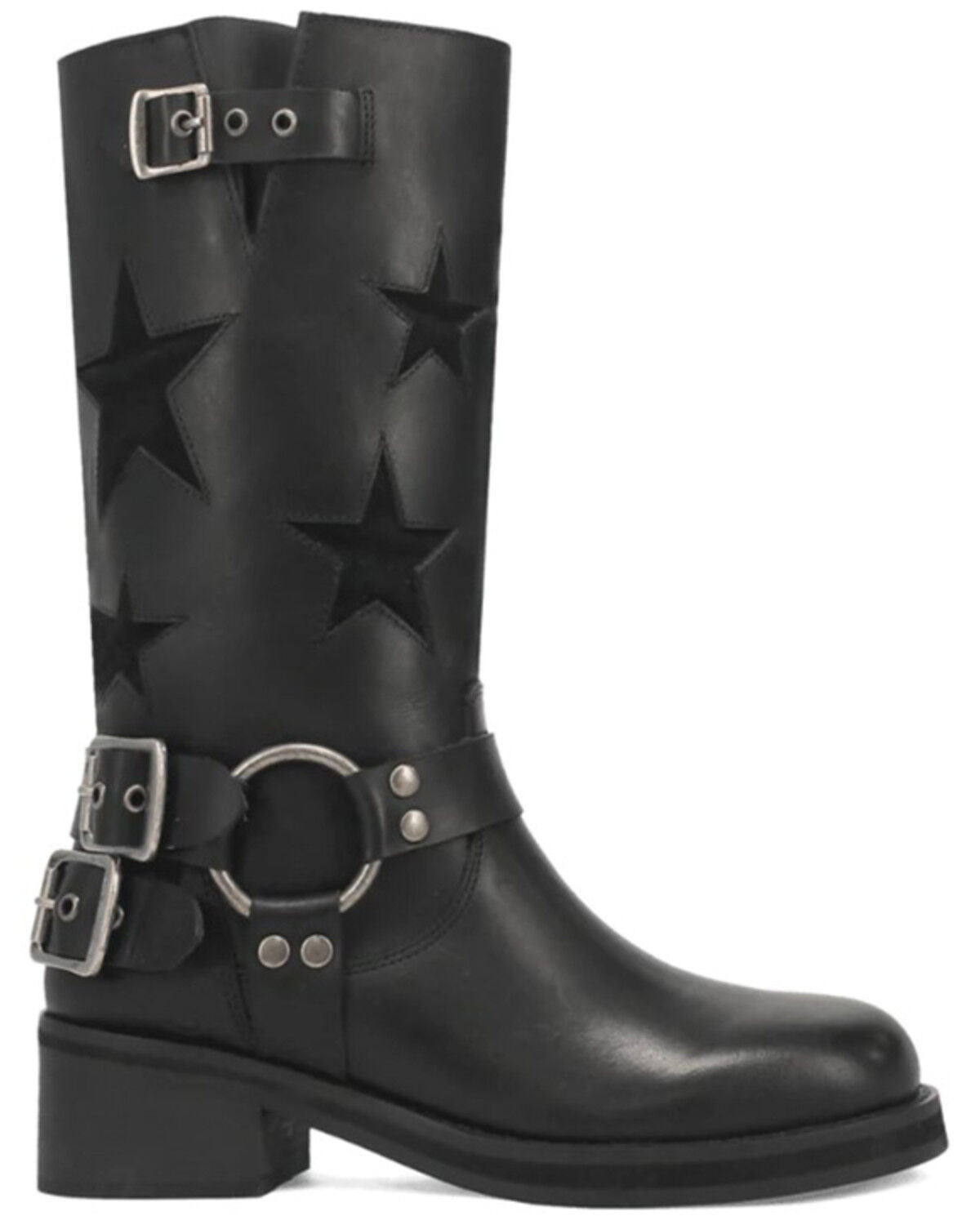 Dingo Women's Blacklist Star Inlay Harness Boots - Round Toe