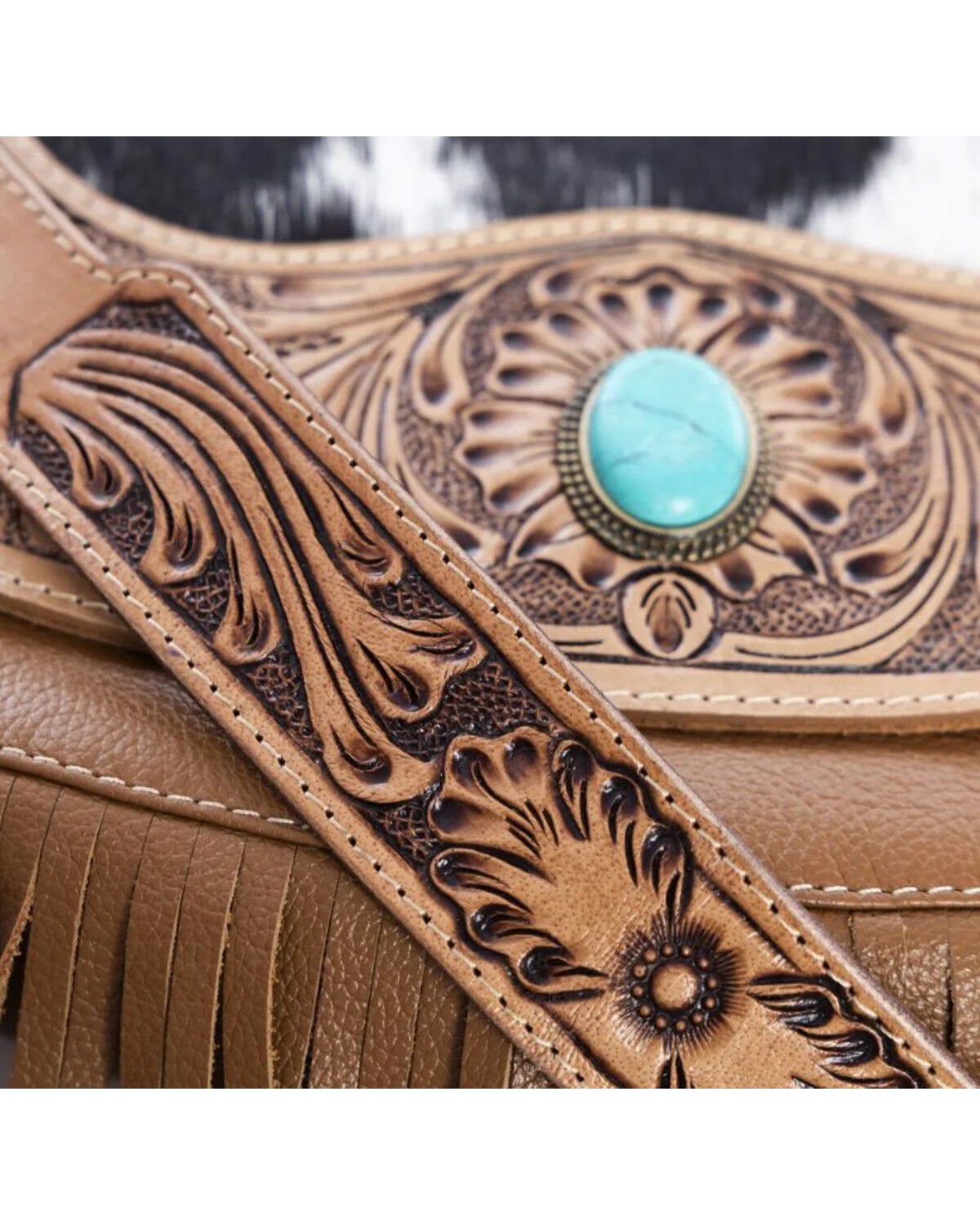 Myra Bag Women's Tamaya Trail Hand Tooled Crossbody Bag