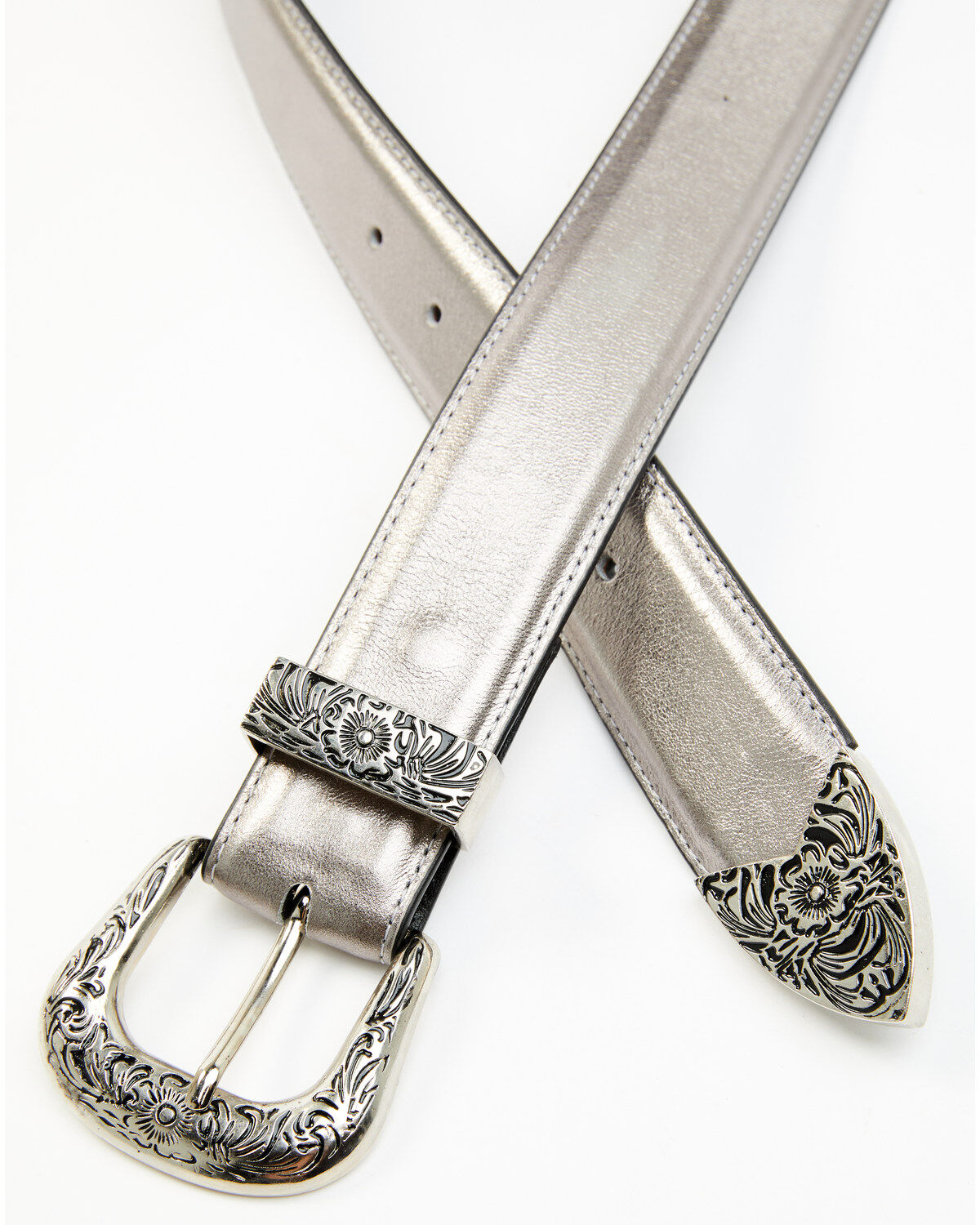 Shyanne Women's Metallic 3-Piece Buckle Belt