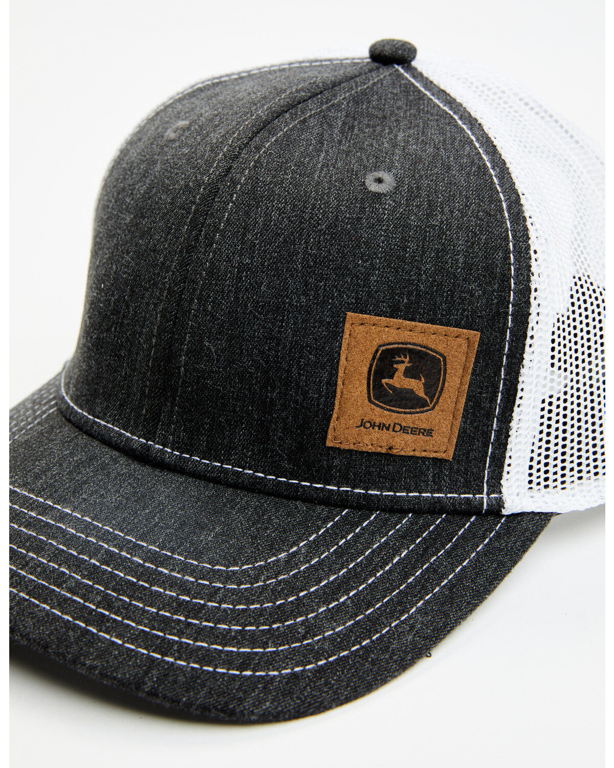 John Deere Men's Charcoal Corner Patch Ball Cap