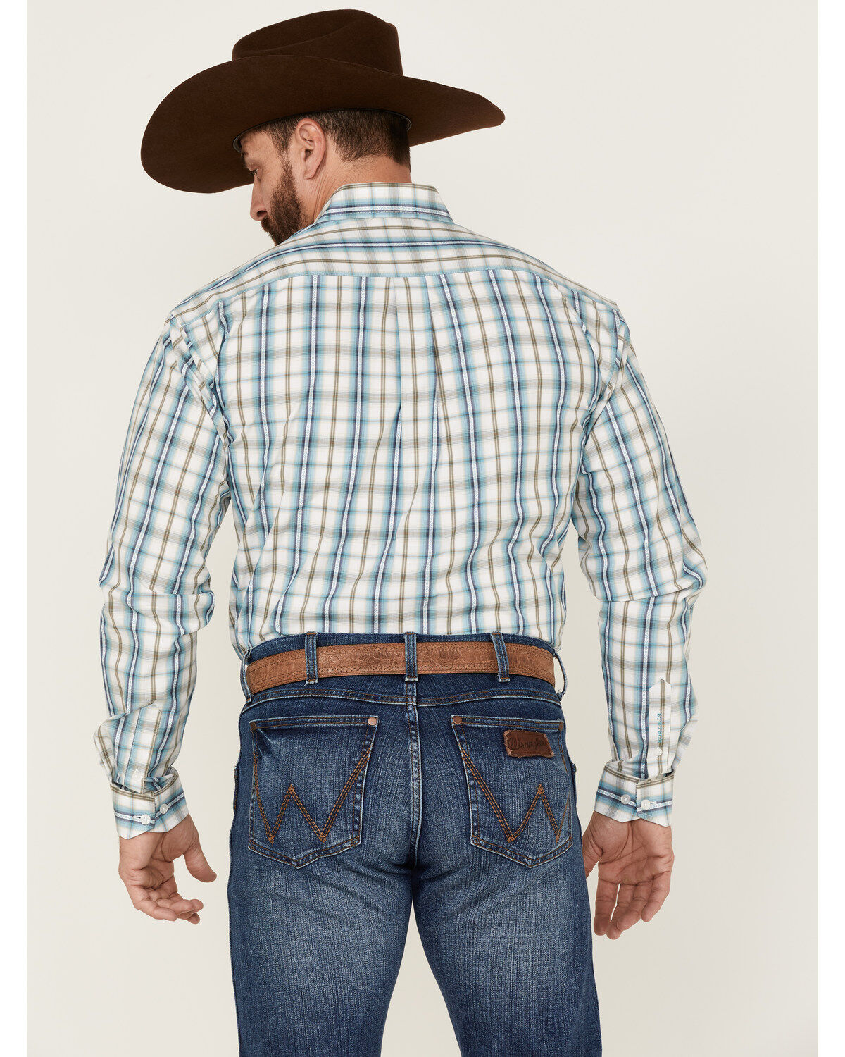 Stetson Men's Vintage Plaid Long Sleeve Button-Down Western Shirt