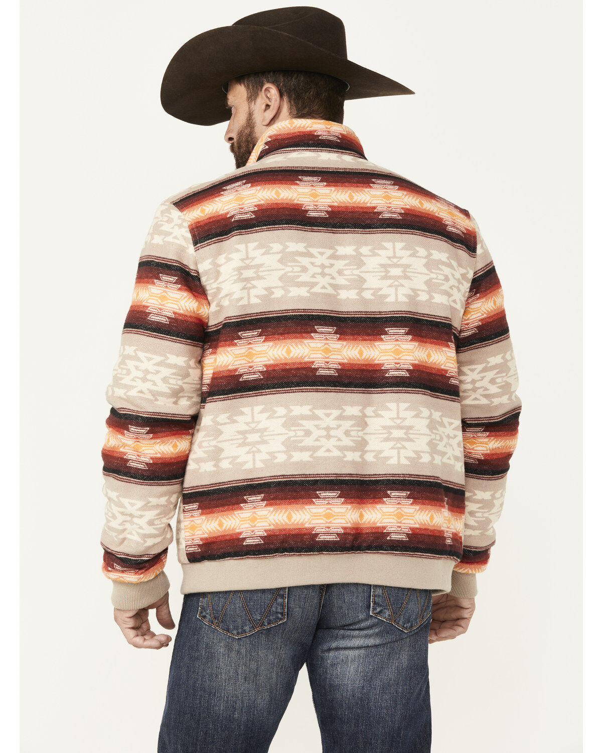 Rock & Roll Denim Men's Bomber Southwestern Striped Zip Jacket