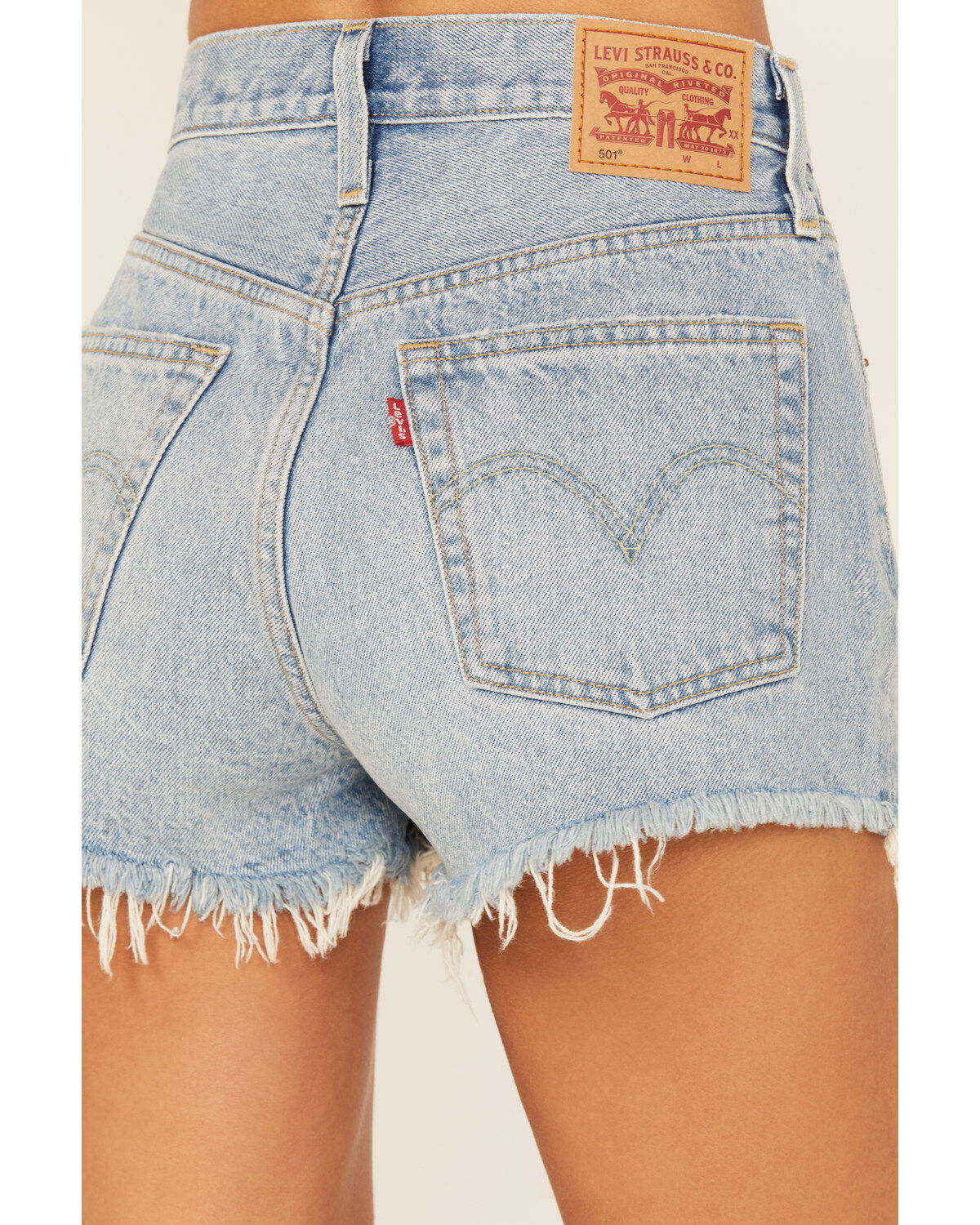 Levi's Women's Light Wash Micro Vibes 501 Original Shorts