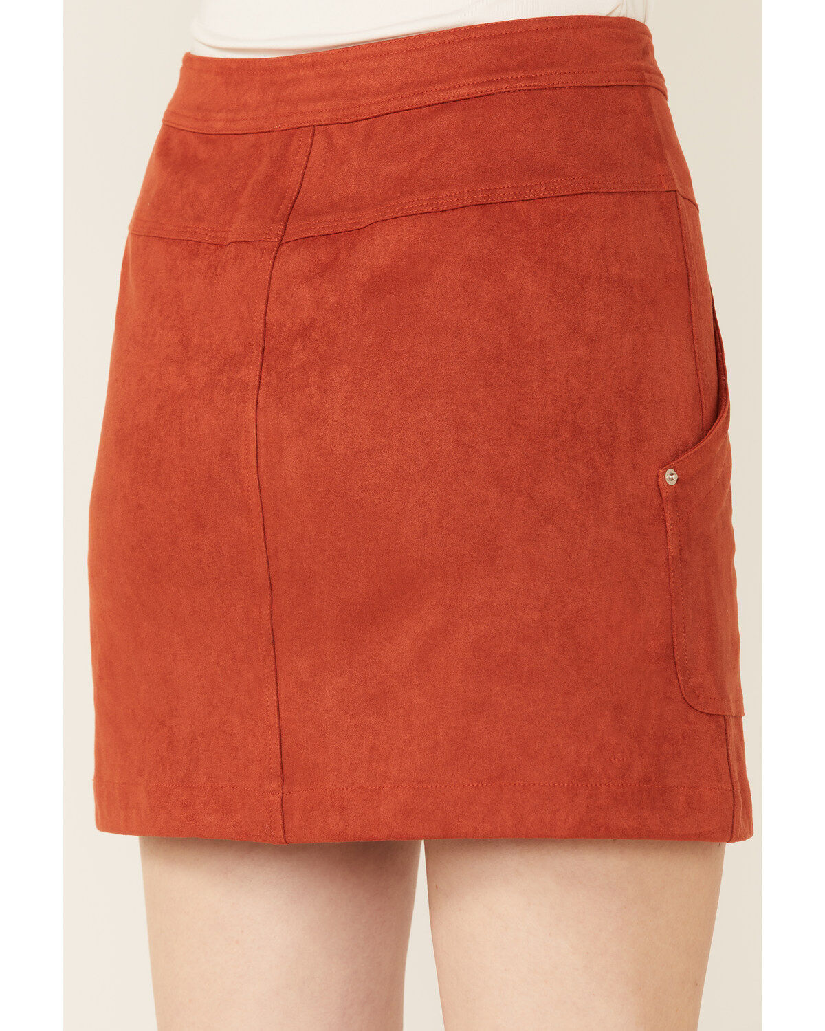 Paper Crane Women's Faux Suede Zipper Front Skirt