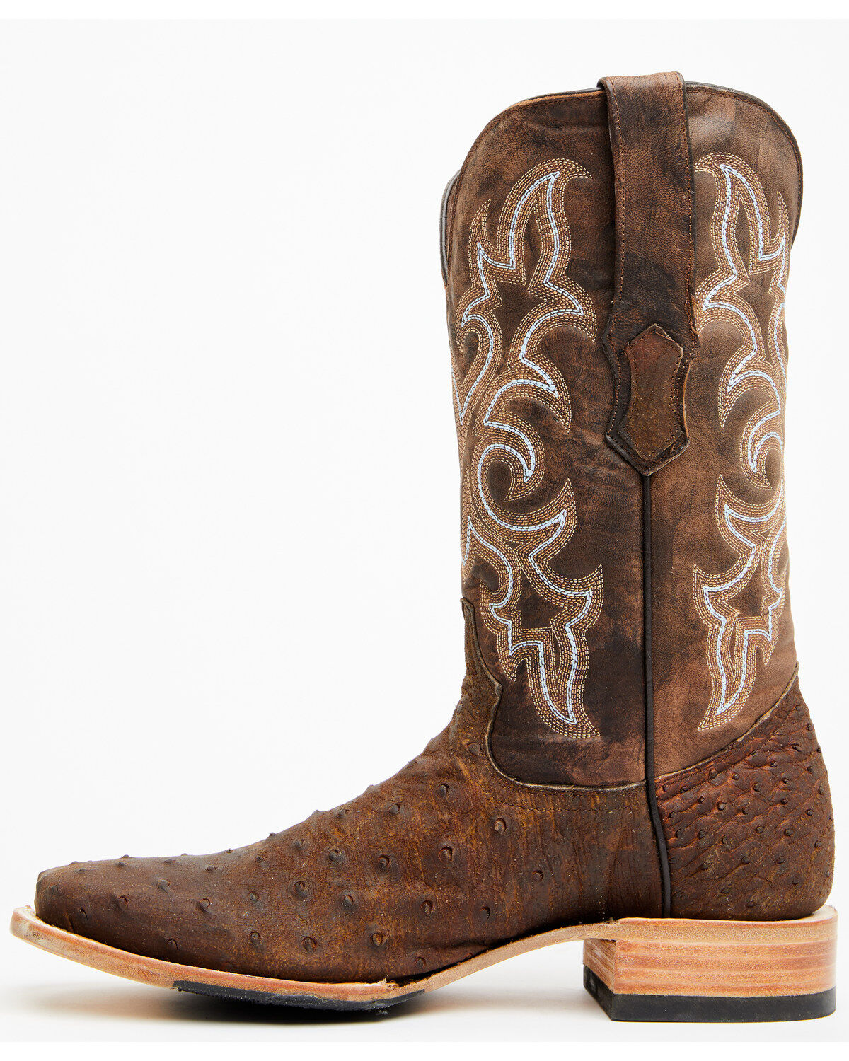 Tanner Mark Men's Exotic Full Quill Ostrich Western Boots - Broad Square Toe