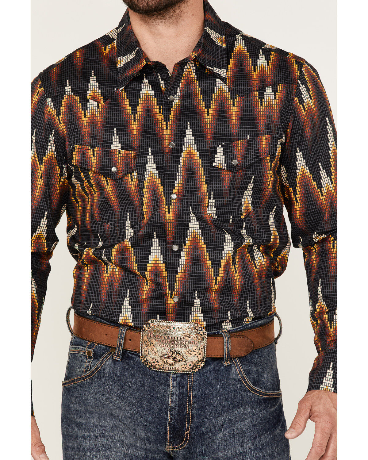 Dale Brisby Men's All-Over Digtal Print Long Sleeve Snap Western Shirt