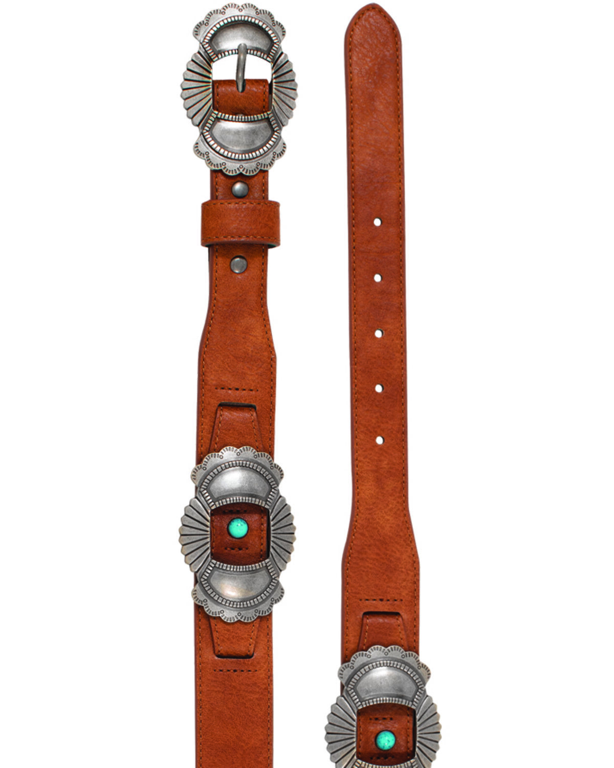 Catchfly Women's Concho and Stone Leather Belt