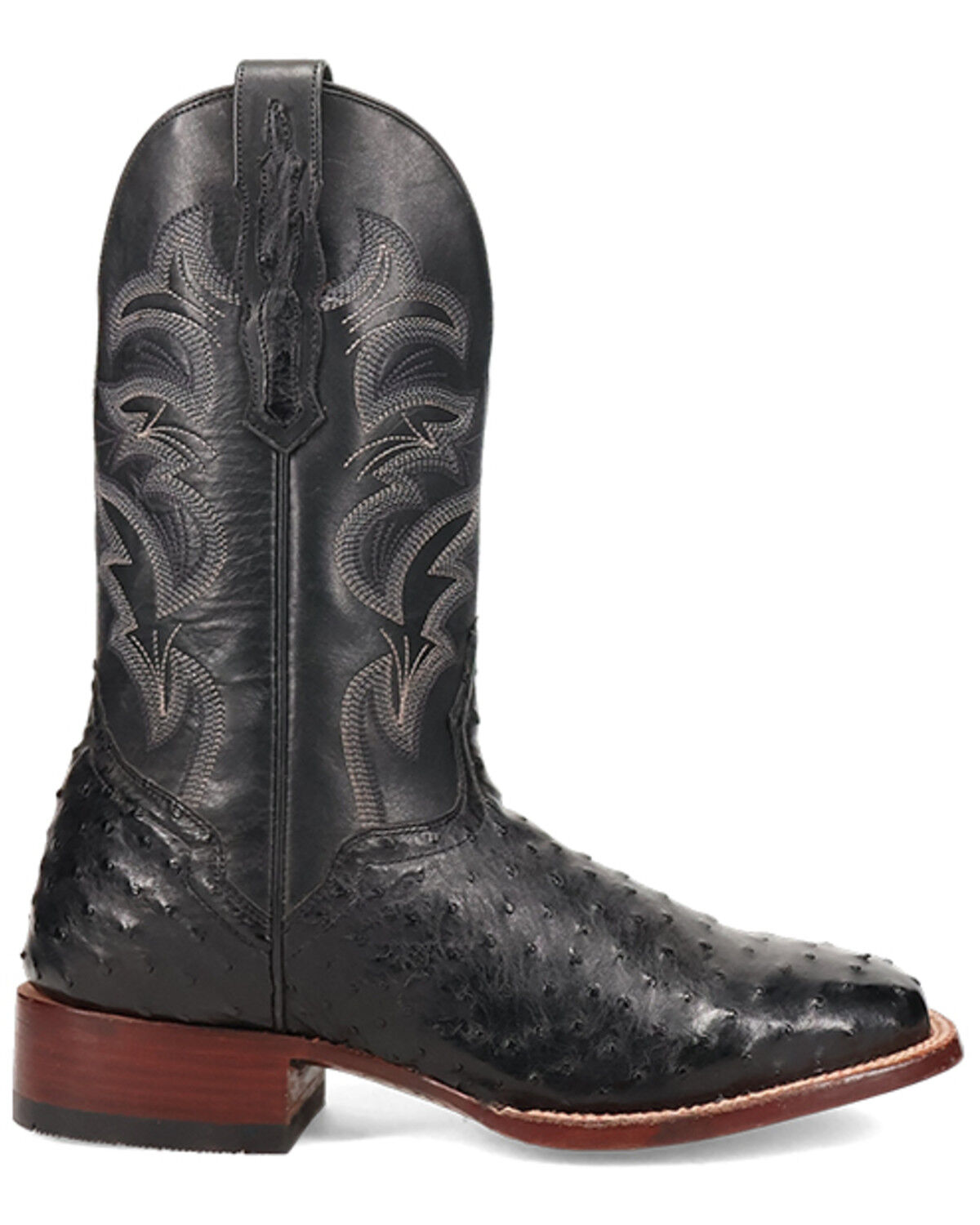 El Dorado Men's Handmade Full Quill Ostrich Stockman Boots - Broad Square Toe