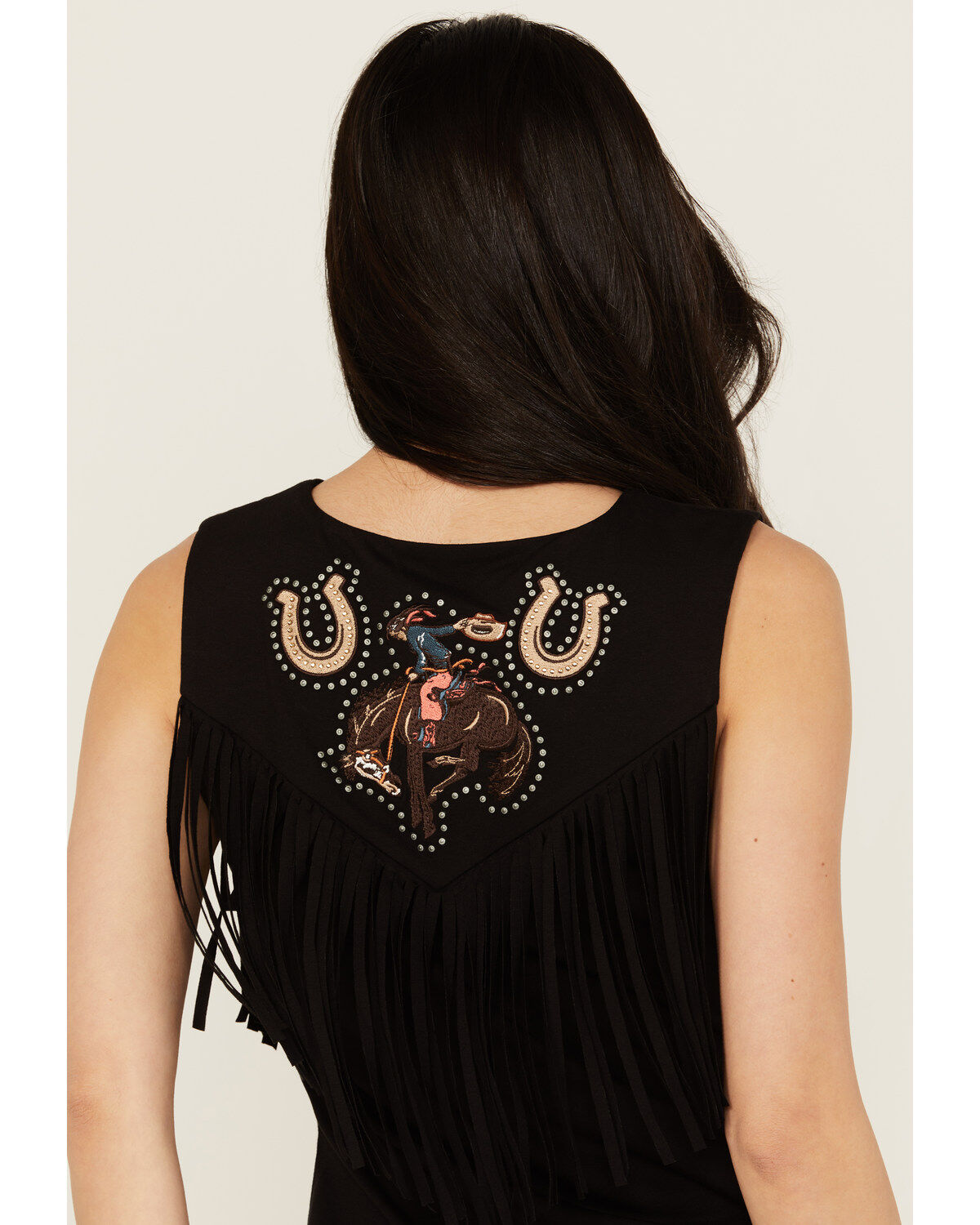 Idyllwind Women's Plateau Embroidered Studded Fringe Tank