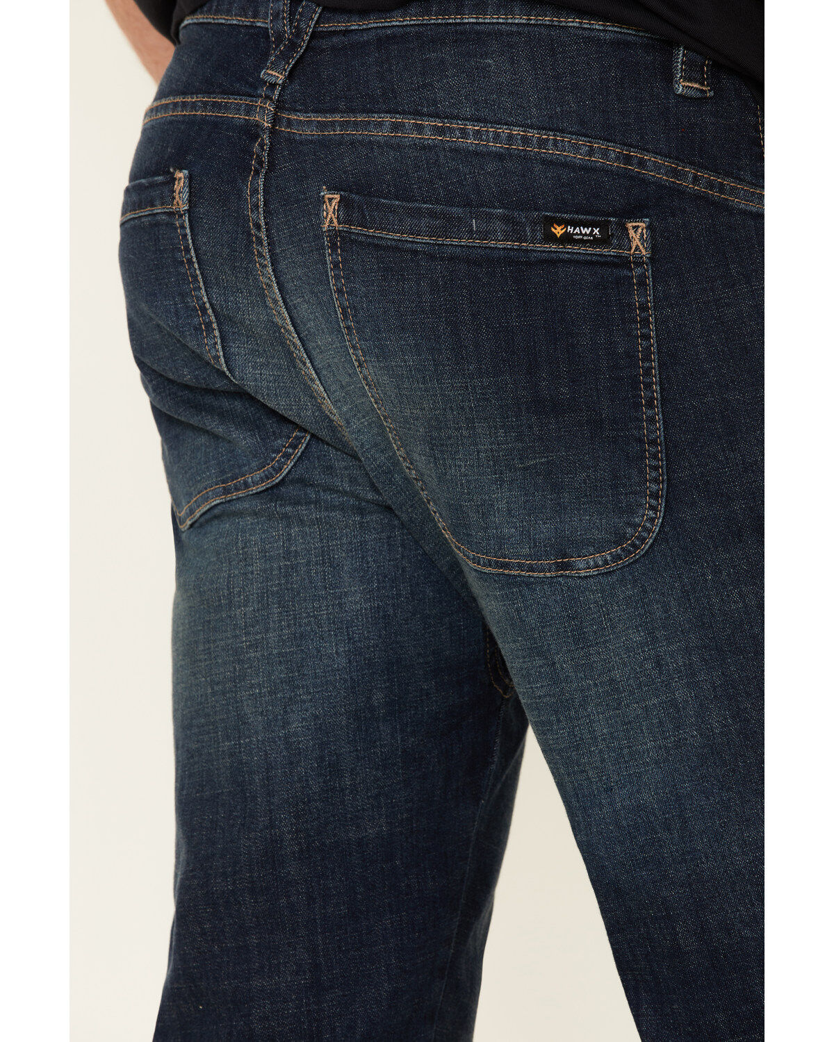 Hawx Men's Dark Wash Straight Stretch Denim Work Jeans