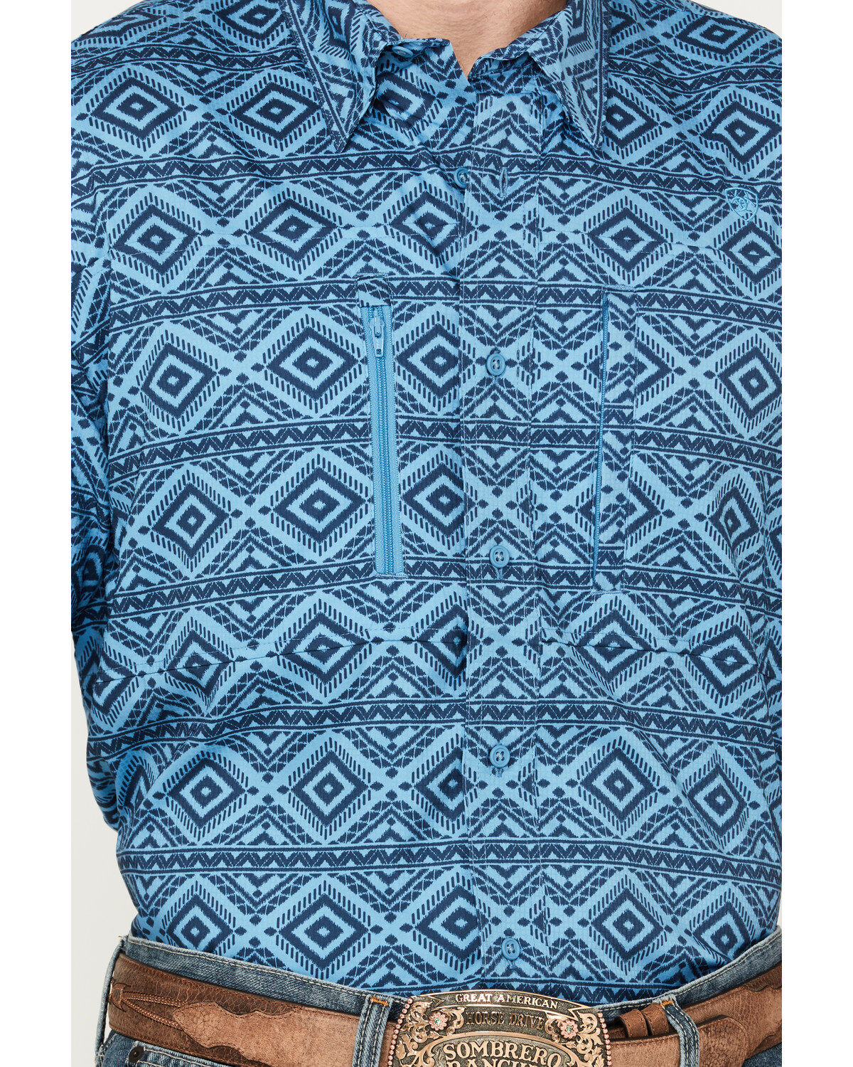 Ariat Men's VentTEK Geo Print Classic Fit Short Sleeve Shirt