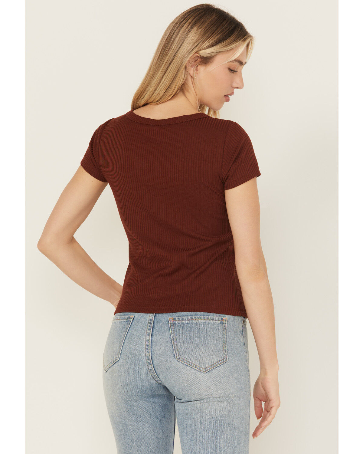 Shyanne Women's Studded Rib Knit V-Neck Top