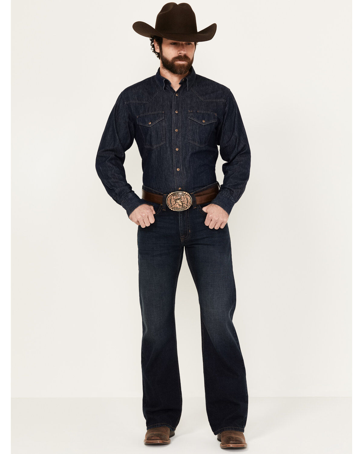 Cody James Men's Dark Wash Reiner Relaxed Bootcut Denim Jeans